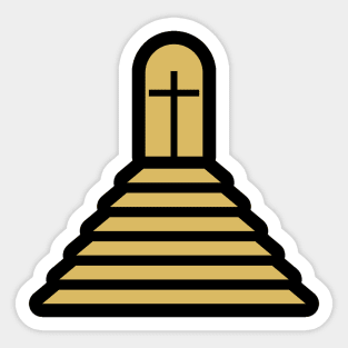 Stairs leading to the cross of Christ. Sticker